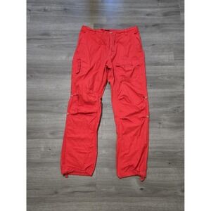 Sean John Cargo Utility Pants Mens Sz 38 Red Multi Pocket Y2K Hip Hop